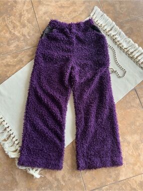Somewhere Nowhere Purple Fuzzy Wide Leg Pants